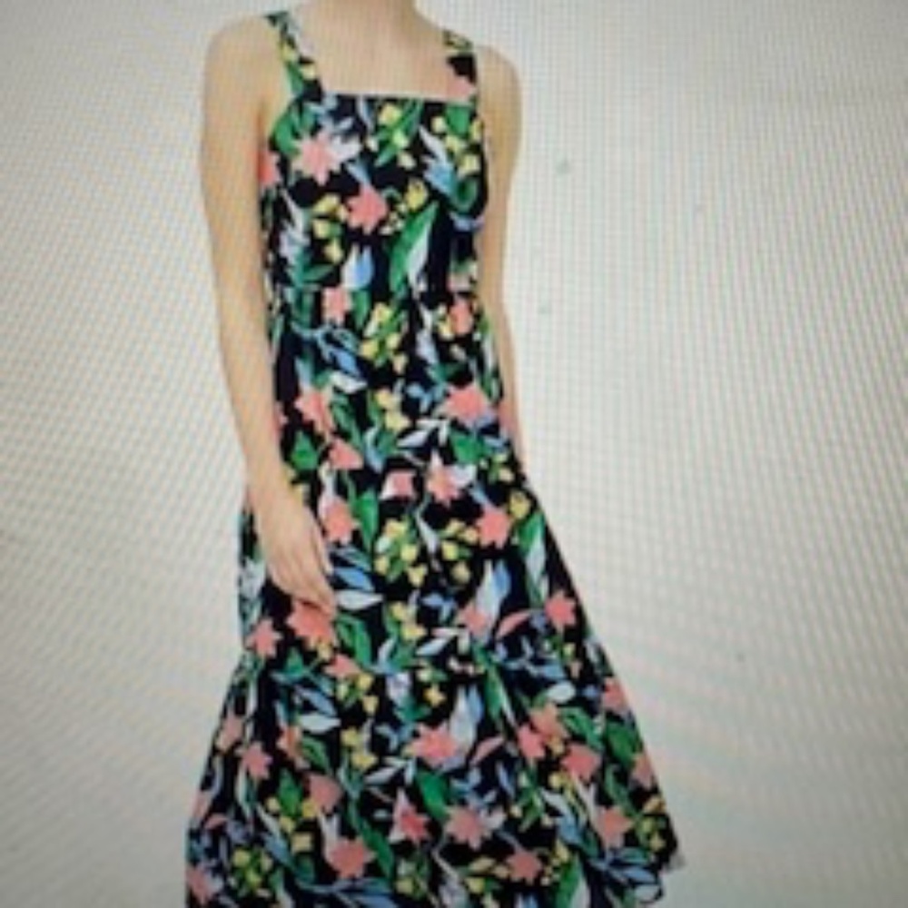NEW W/ TAGS! J.Crew Factory Tiered Maxi Floral Dress, 8- HAS POCKETS!